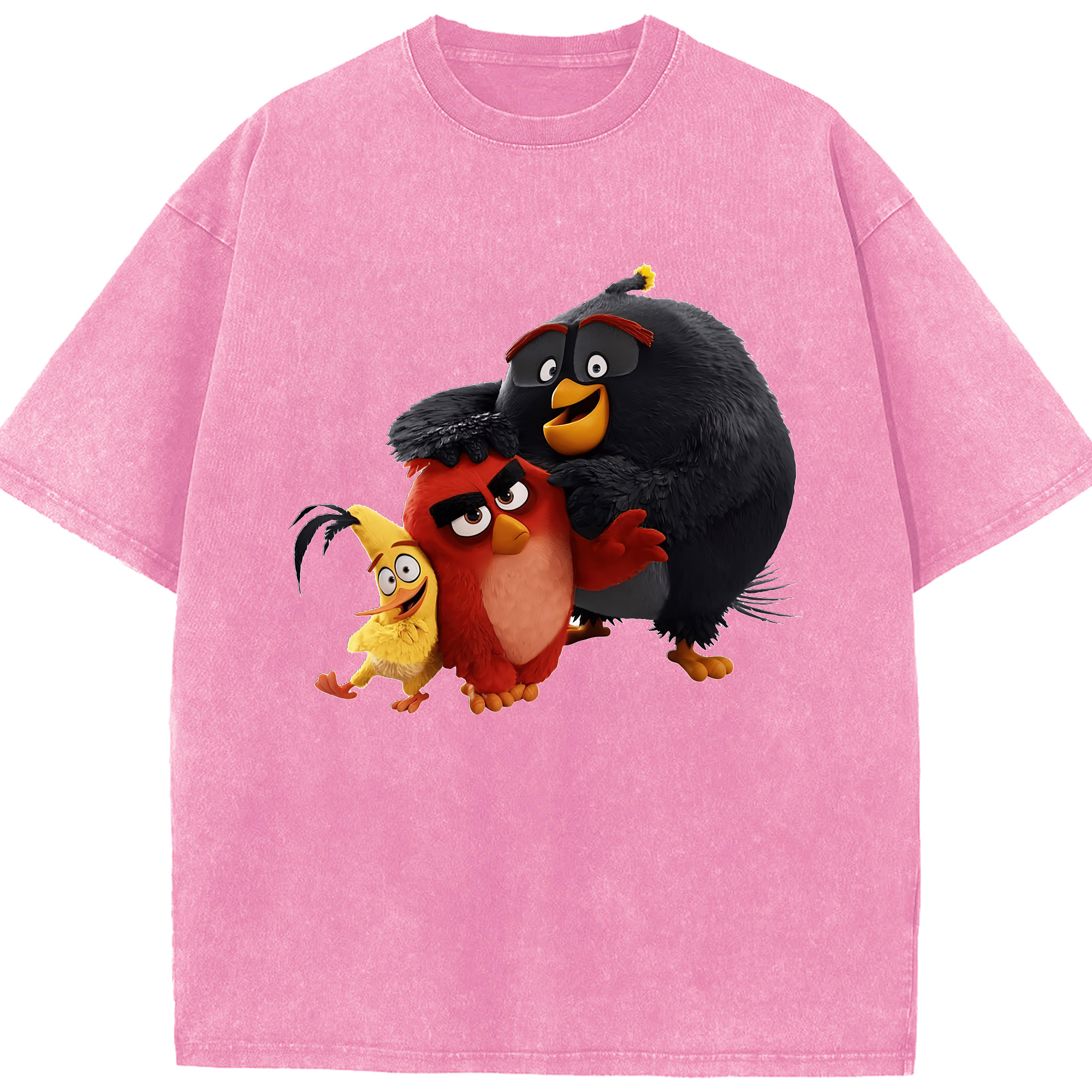 （画像用） Angry Birds アングリーバード 綿100% ヴィンテージ風 半袖Tシャツ（フロントプリント）